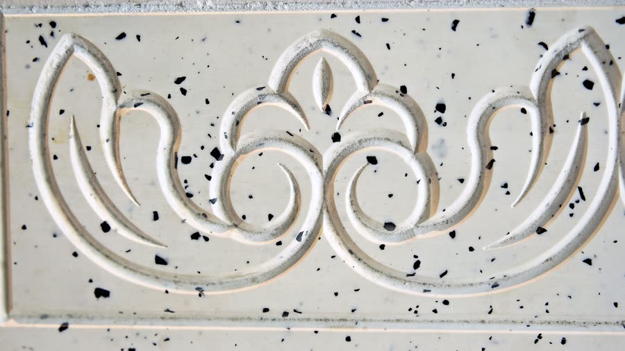A floral relief carved on the CNC at the K2 workshop